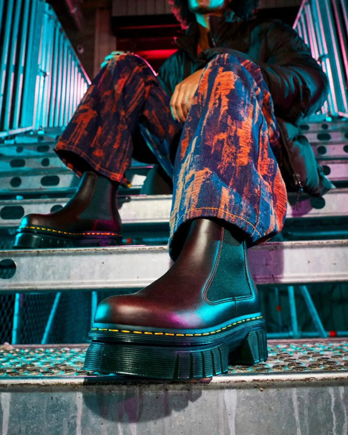 Best Audrick Brando Leren Platform Chelsea Laarzen WOMENS Enkellaarzen|Chelsea Boots