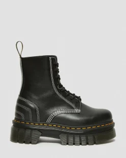 Clearance Audrick 8i Witte Steek Leren Platform Laarzen UNISEX Platform Laarzen