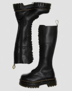 Cheap Audrick Leren Kniehoge Platformlaarzen met 20 veterogen WOMENS Hoge Laarzen|Veterlaarzen