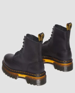 Discount Audrick Leren Platform Veterlaarzen met Contrasterende Zool WOMENS Veterlaarzen|Enkellaarzen
