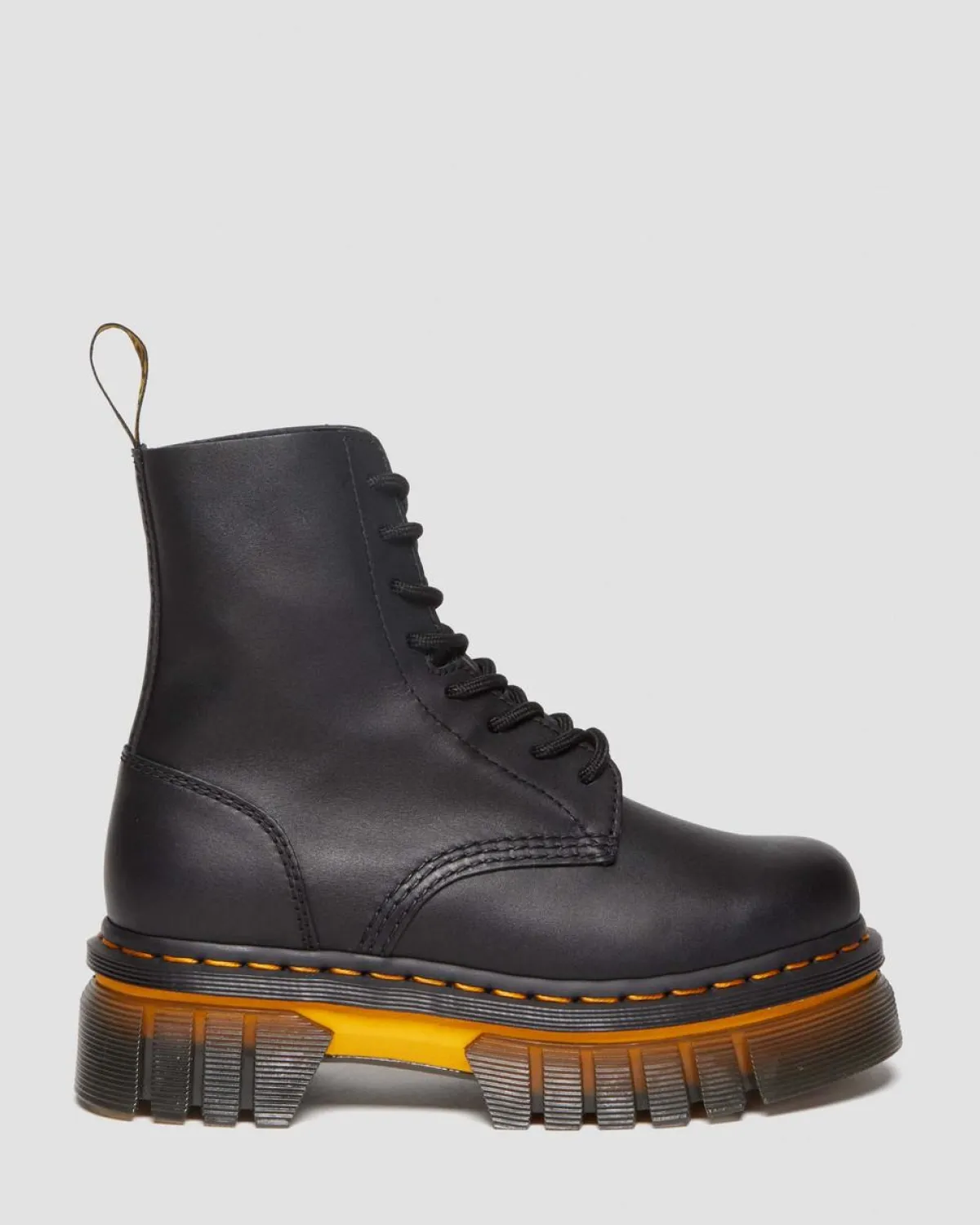 Discount Audrick Leren Platform Veterlaarzen met Contrasterende Zool WOMENS Veterlaarzen|Enkellaarzen