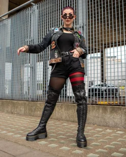 Best Azreya Max Leren Platform Laarzen met 26-veterogen WOMENS Hoge Laarzen|Platform Laarzen