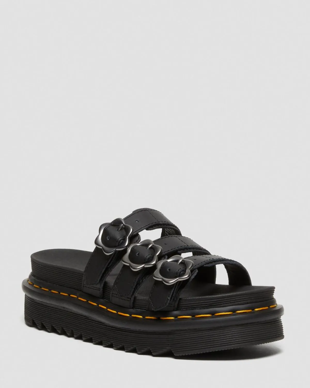 Best Sale Blaire Bloemengesp Leren Slide Sandalen WOMENS Slippers|Lichte Sandalen