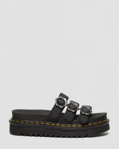 Best Sale Blaire Bloemengesp Leren Slide Sandalen WOMENS Slippers|Lichte Sandalen