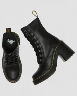 Store Chesney Leren Veterlaarzen met Uitlopende Hak WOMENS Hakken|Enkellaarzen