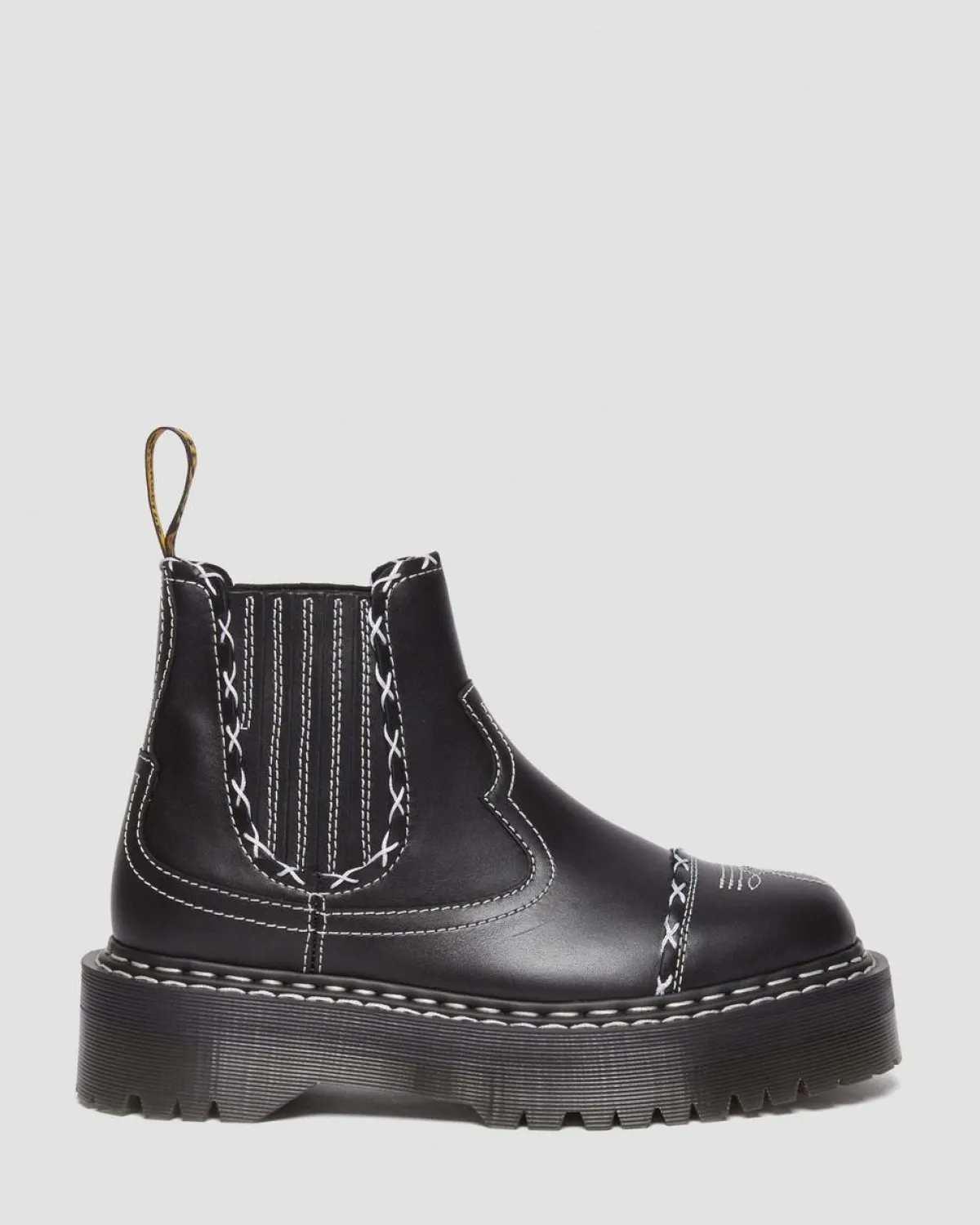 Clearance 2976 Contrasterende Steek Leren Chelsea Laarzen Originals|Nieuw Binnen