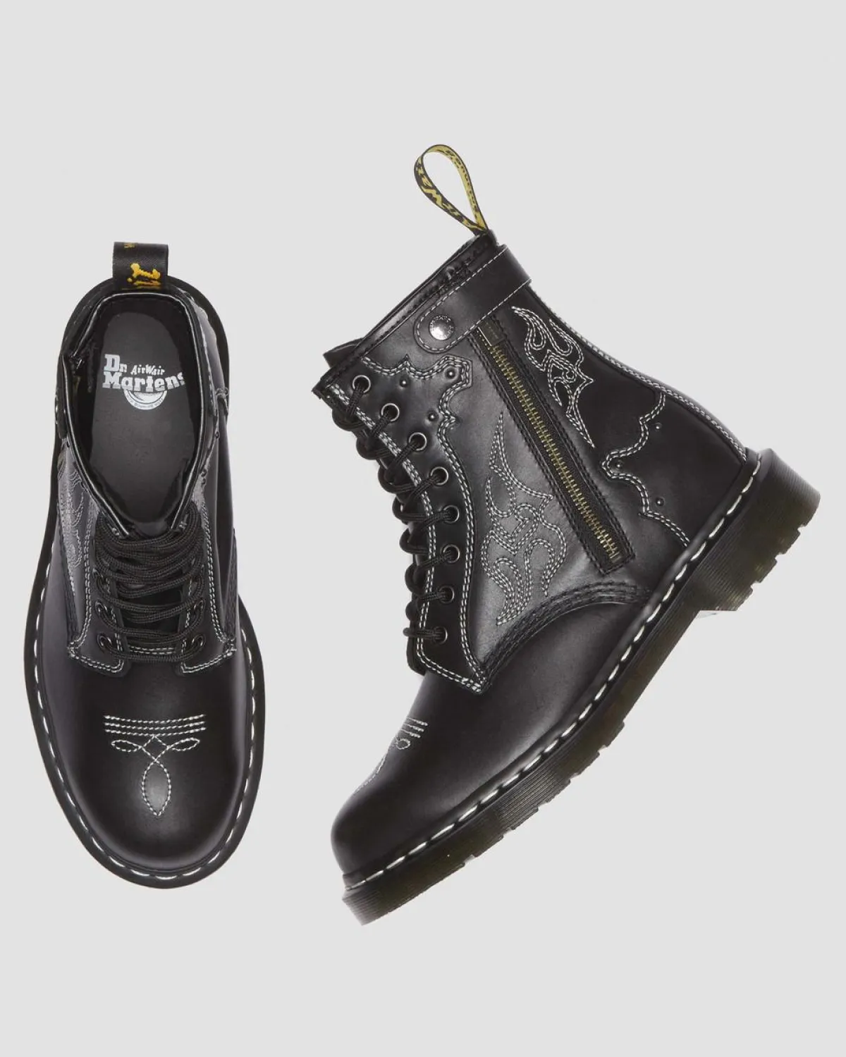 Best Sale 1460 Contrasterende Steek Leren Veterlaarzen Originals|Nieuw Binnen