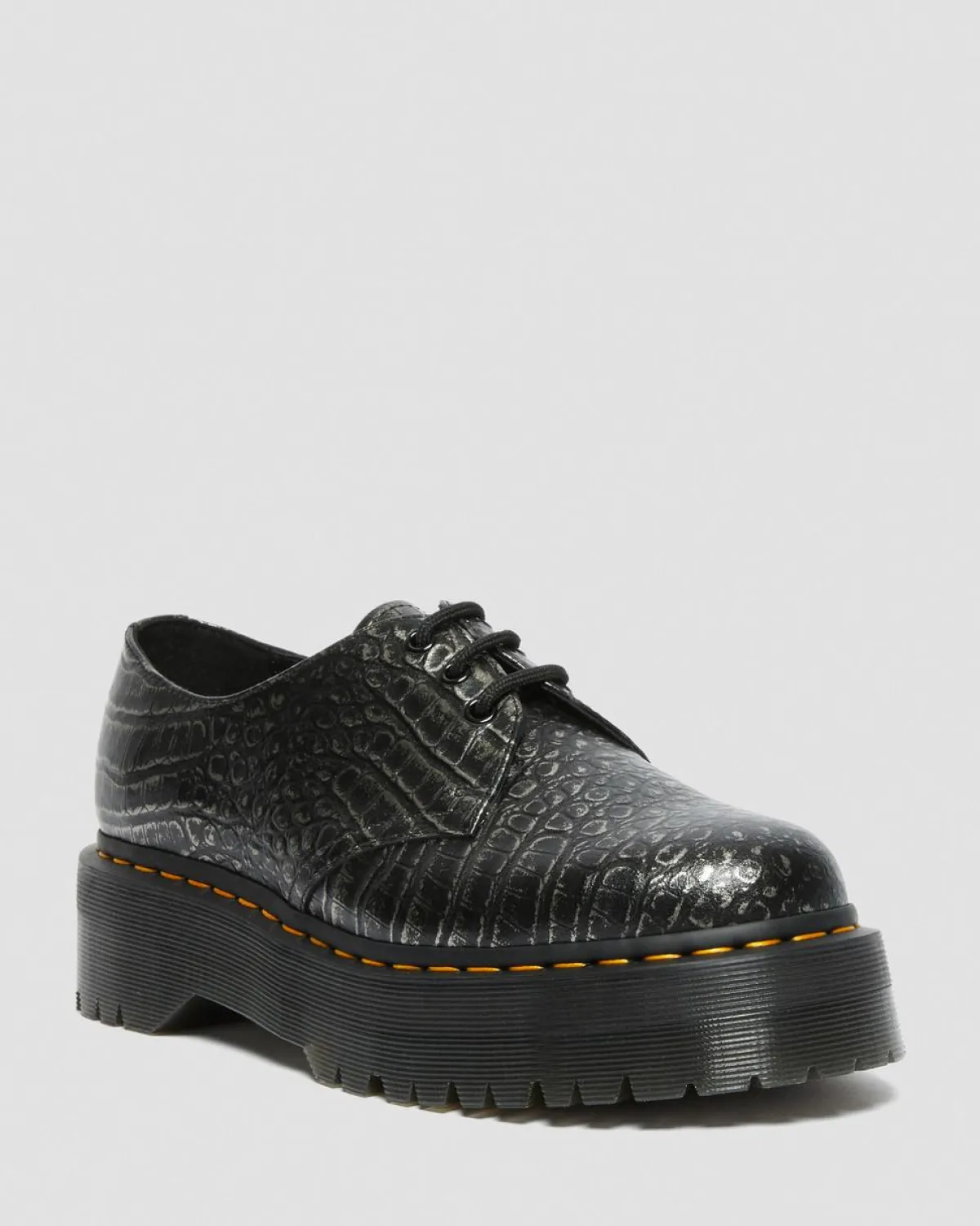 Flash Sale 1461 Croc Emboss Leren Platform Schoenen WOMENS Platform Schoenen