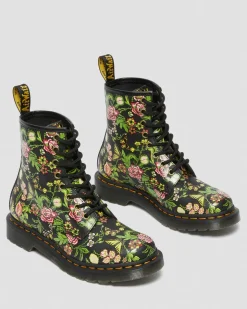 Cheap 1460 Dames Veterlaarzen met bloemenprint WOMENS Veterlaarzen