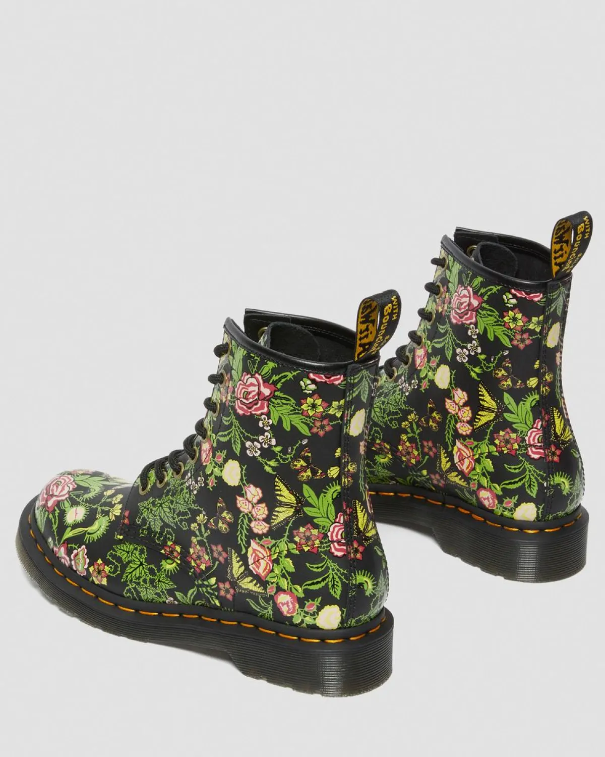 Cheap 1460 Dames Veterlaarzen met bloemenprint WOMENS Veterlaarzen