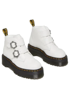 Cheap Devon Bloemengesp Gemalen Nappa Leren Platformlaarzen WOMENS Dames Sale|Zachte Leren Laarzen