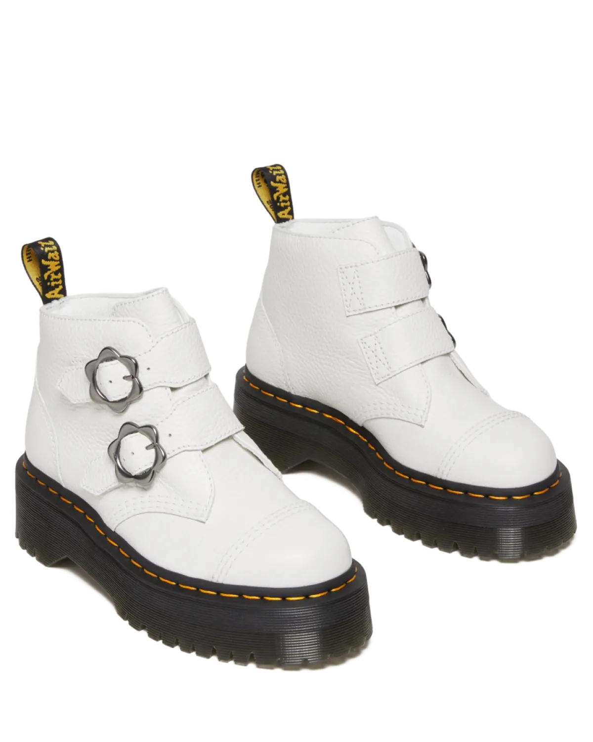 Cheap Devon Bloemengesp Gemalen Nappa Leren Platformlaarzen WOMENS Dames Sale|Zachte Leren Laarzen