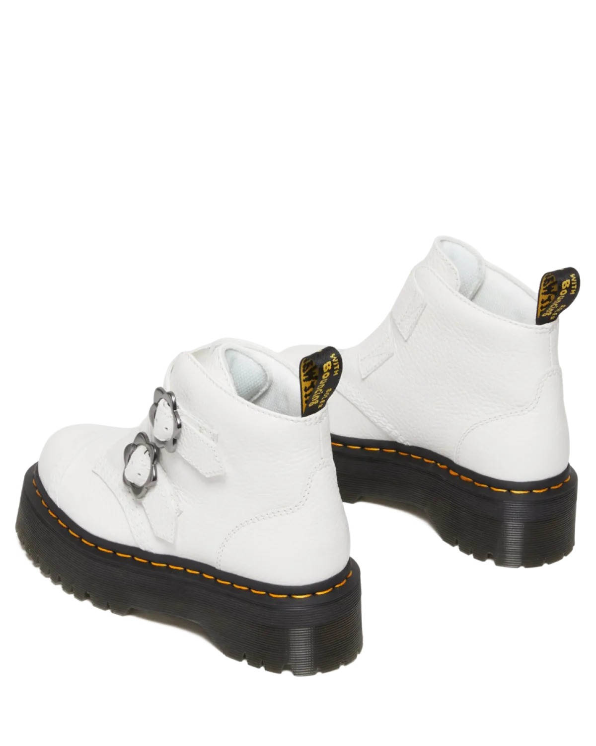 Cheap Devon Bloemengesp Gemalen Nappa Leren Platformlaarzen WOMENS Dames Sale|Zachte Leren Laarzen