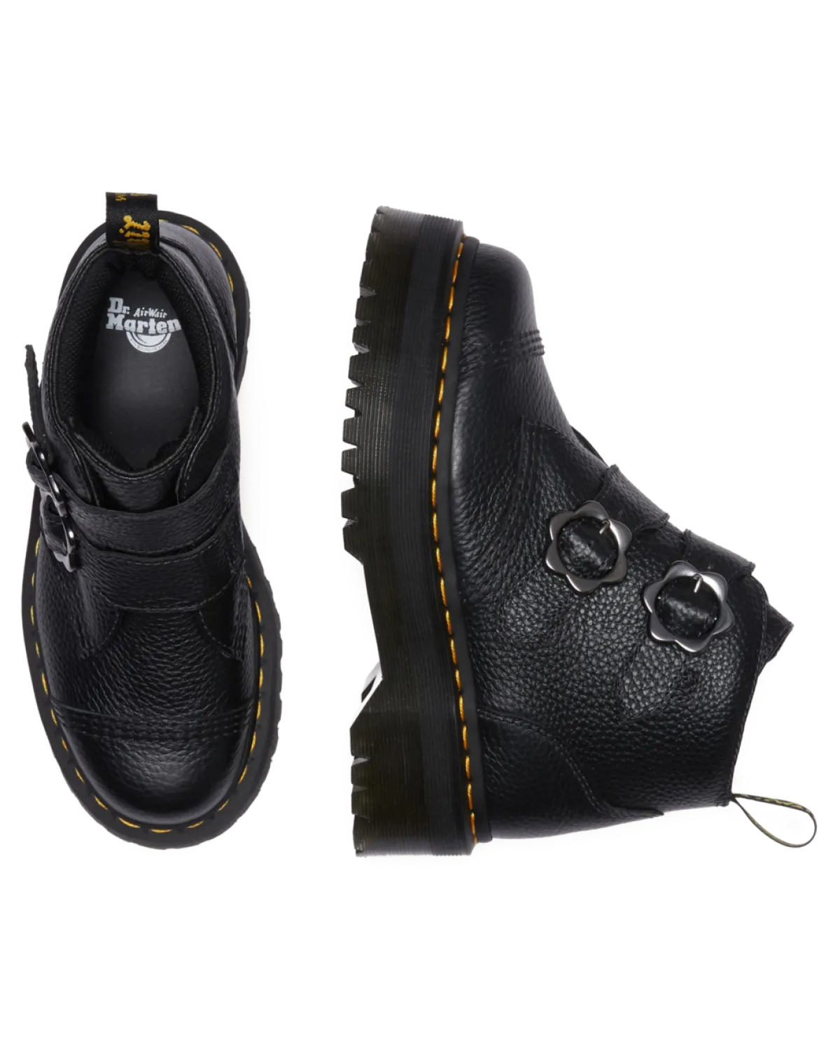 Fashion Devon Bloemengesp Gemalen Nappa Leren Platformlaarzen WOMENS Zachte Leren Laarzen