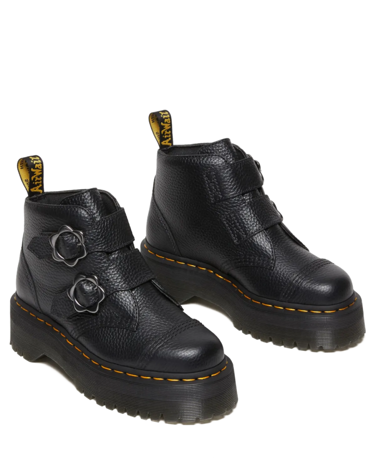 Fashion Devon Bloemengesp Gemalen Nappa Leren Platformlaarzen WOMENS Zachte Leren Laarzen