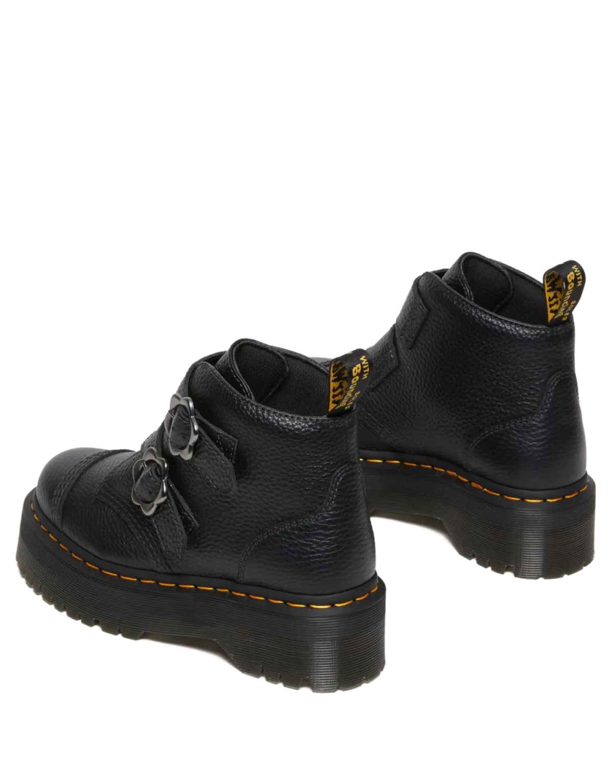 Fashion Devon Bloemengesp Gemalen Nappa Leren Platformlaarzen WOMENS Zachte Leren Laarzen