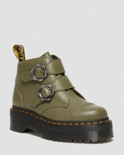 Fashion Devon Bloemengesp Gemalen Nappa Leren Platformlaarzen WOMENS Zachte Leren Laarzen