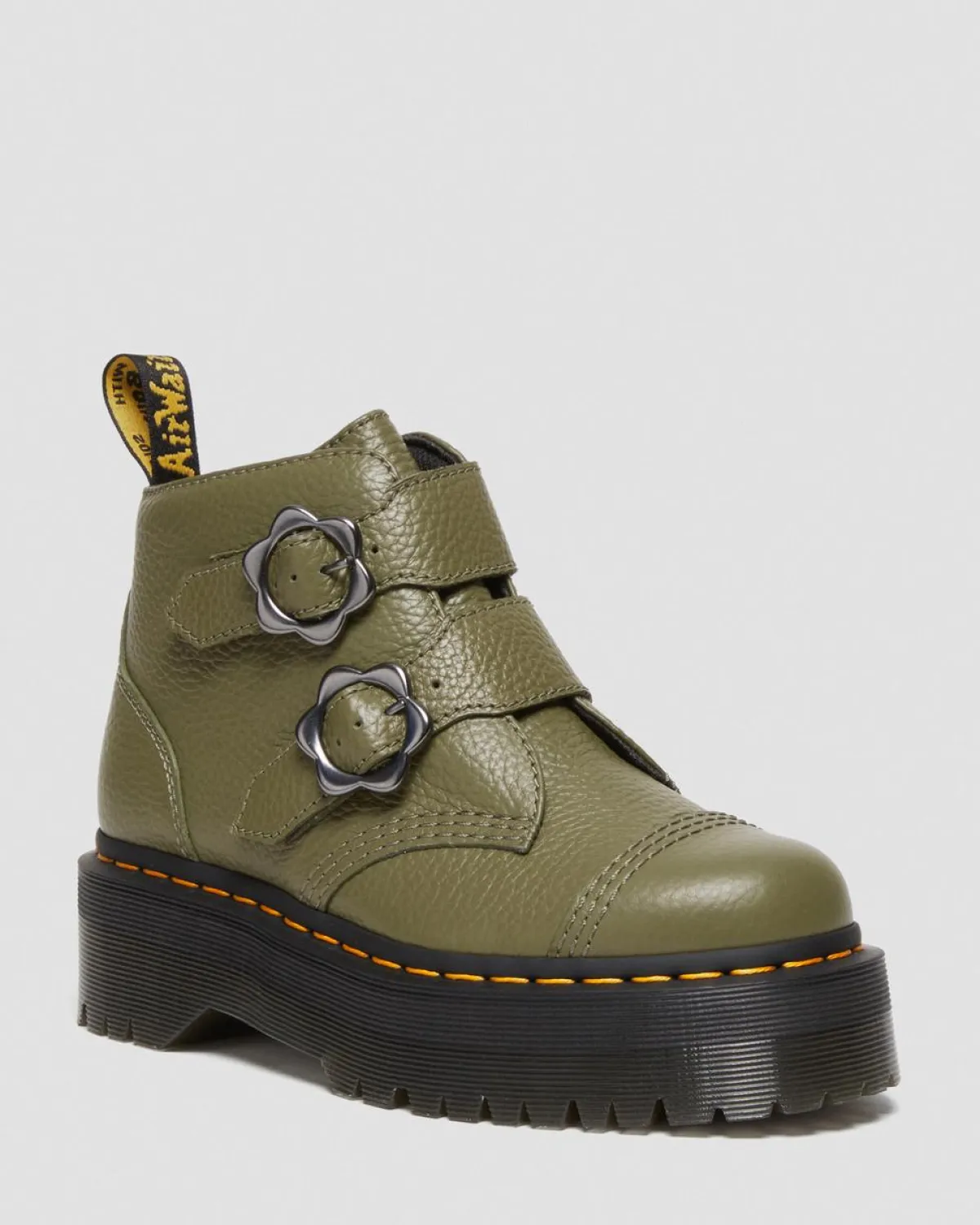 Fashion Devon Bloemengesp Gemalen Nappa Leren Platformlaarzen WOMENS Zachte Leren Laarzen