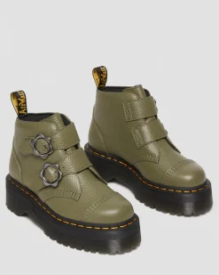 Fashion Devon Bloemengesp Gemalen Nappa Leren Platformlaarzen WOMENS Zachte Leren Laarzen
