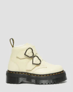 New Devon Heart Leren Platform Laarzen WOMENS Dames Sale|Enkellaarzen