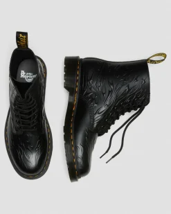 Discount 1460 Flames Emboss Leren Veterlaarzen WOMENS Enkellaarzen|Veterlaarzen