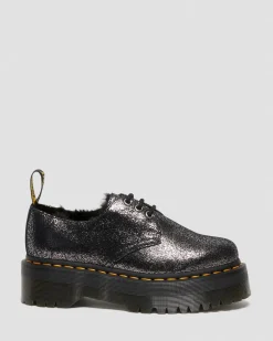 New 1461 Imitatiebont Gevoerde Metallic Leren Platform Schoenen WOMENS Dames Sale|Schoenen