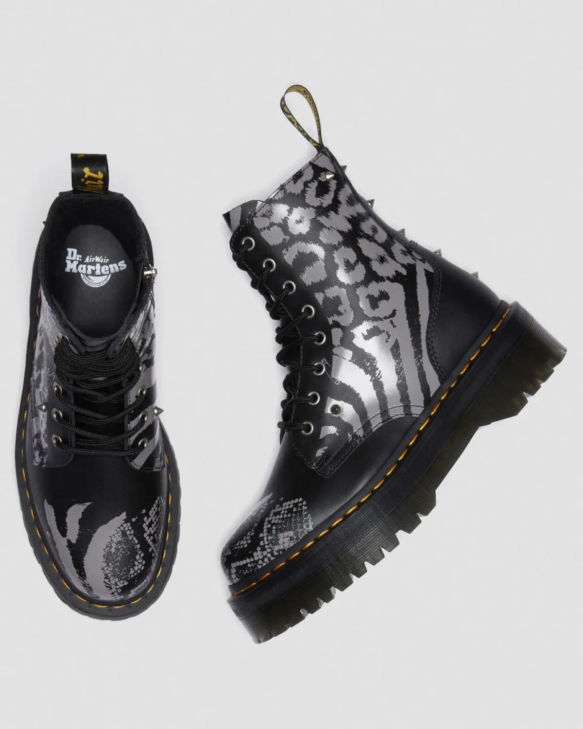 Discount Jadon Animal Clash Leren Platform Laarzen UNISEX Platform Laarzen|Laarzen