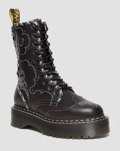 Cheap Jadon Hi Contrasterende Steek Leren Platform Laarzen Nieuw Binnen|Trending Stijlen