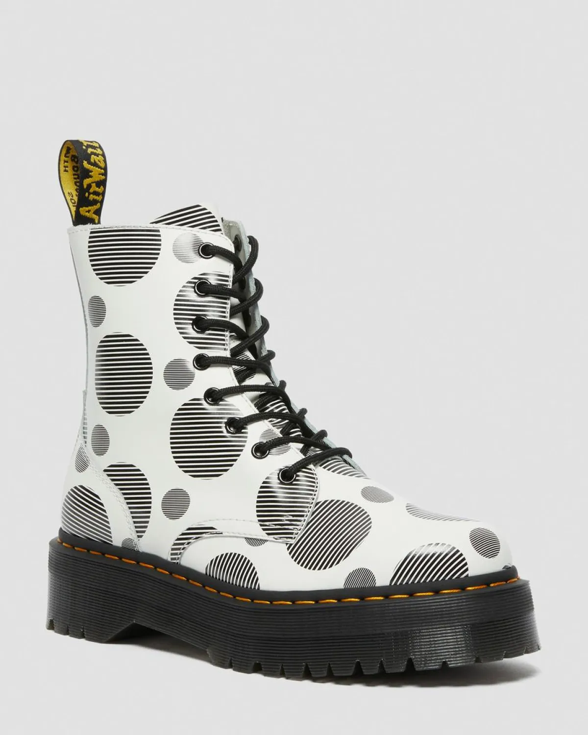 Hot Jadon Polka Dot Smooth Leren Platform Laarzen WOMENS Platform Laarzen|Enkellaarzen