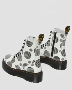 Hot Jadon Polka Dot Smooth Leren Platform Laarzen WOMENS Platform Laarzen|Enkellaarzen