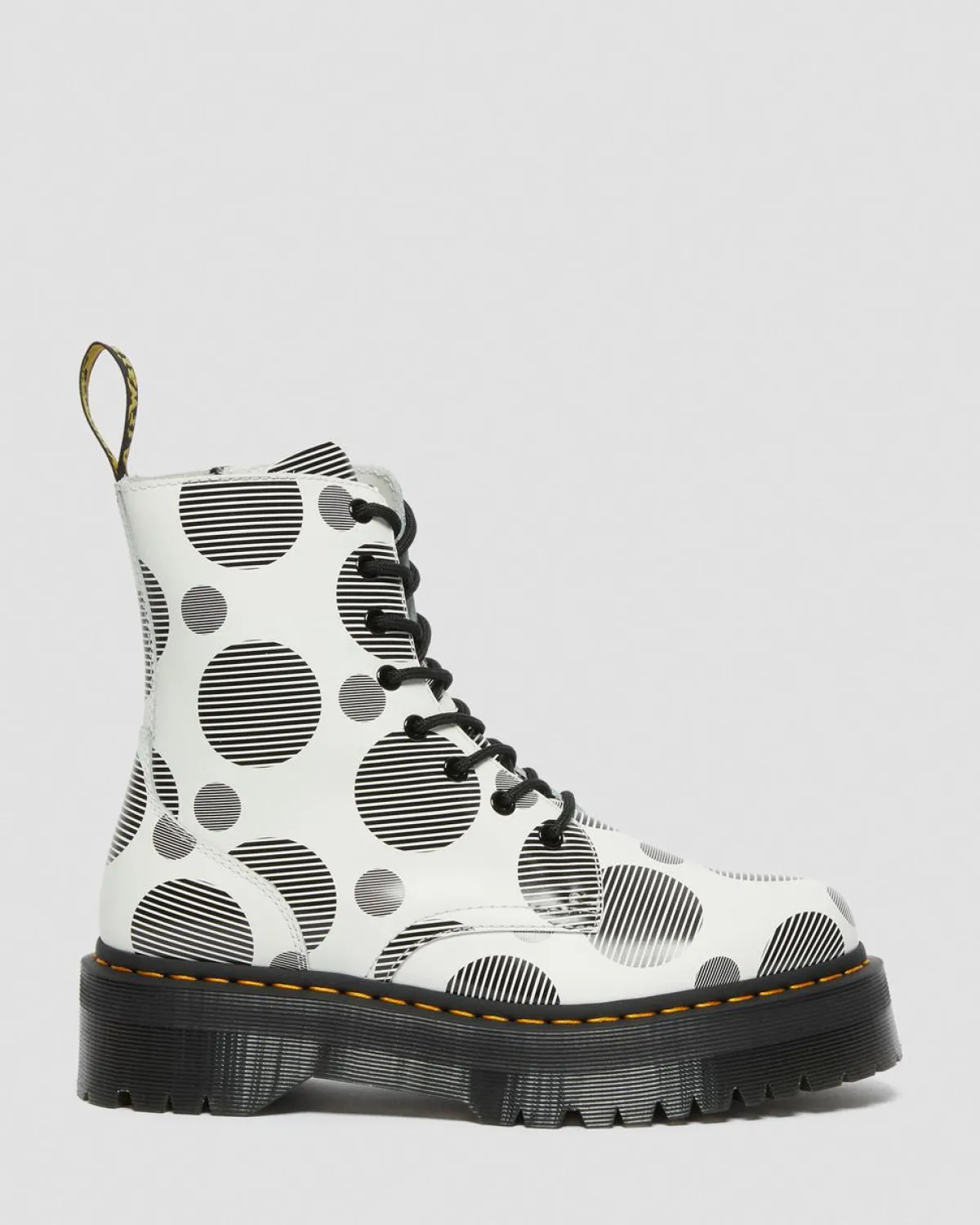 Hot Jadon Polka Dot Smooth Leren Platform Laarzen WOMENS Platform Laarzen|Enkellaarzen