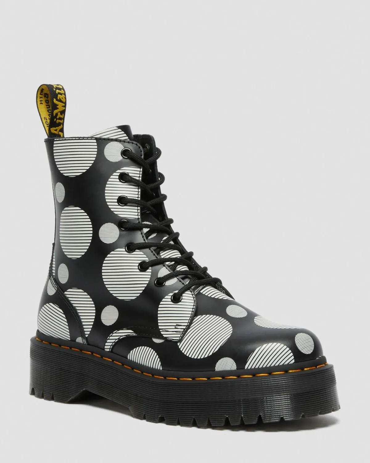Clearance Jadon Polka Dot Smooth Leren Platform Laarzen WOMENS Platform Laarzen|Enkellaarzen