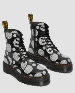 Clearance Jadon Polka Dot Smooth Leren Platform Laarzen WOMENS Platform Laarzen|Enkellaarzen