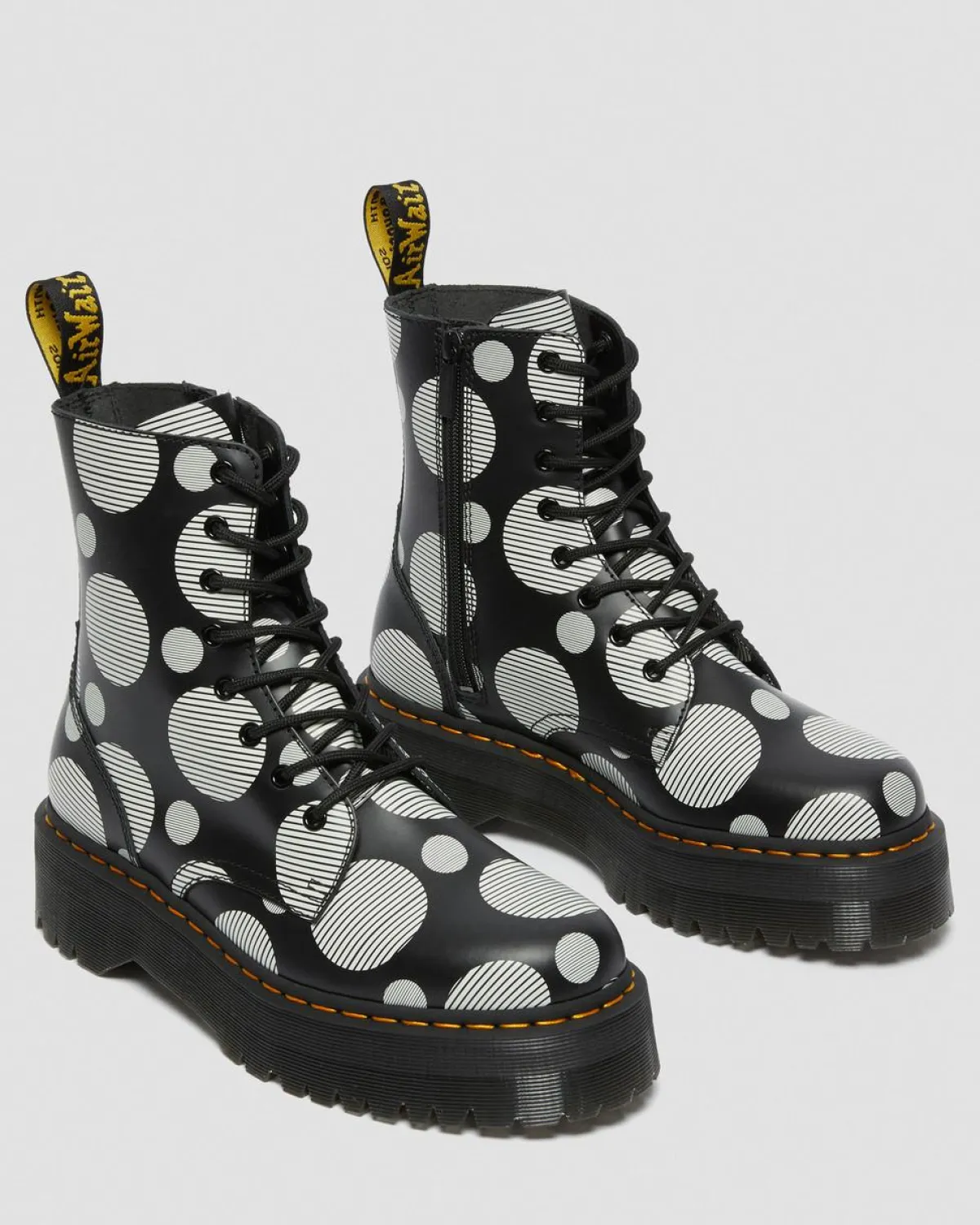 Clearance Jadon Polka Dot Smooth Leren Platform Laarzen WOMENS Platform Laarzen|Enkellaarzen
