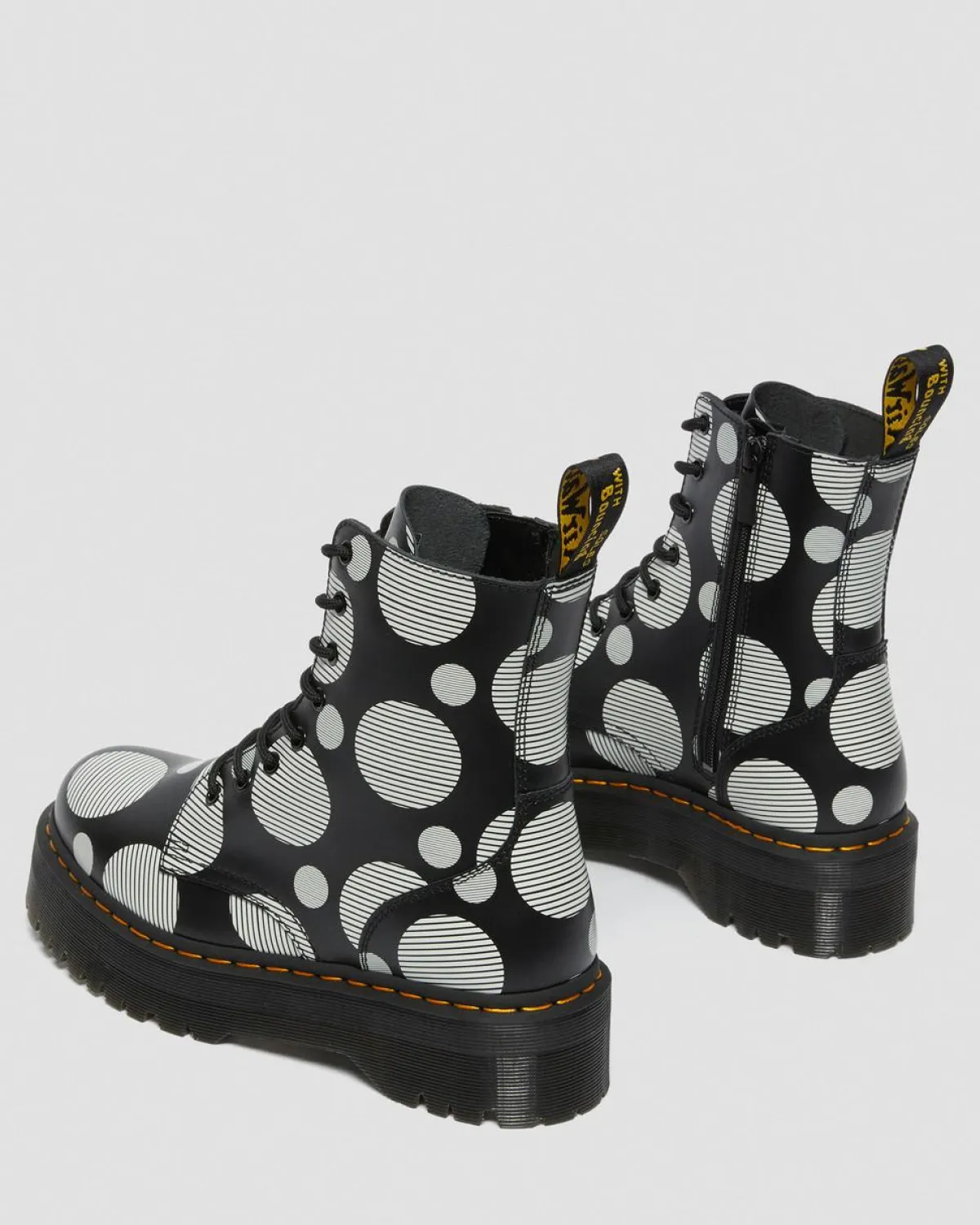Clearance Jadon Polka Dot Smooth Leren Platform Laarzen WOMENS Platform Laarzen|Enkellaarzen