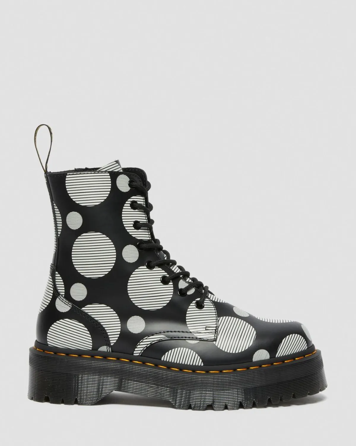 Clearance Jadon Polka Dot Smooth Leren Platform Laarzen WOMENS Platform Laarzen|Enkellaarzen