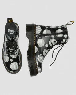 Clearance Jadon Polka Dot Smooth Leren Platform Laarzen WOMENS Platform Laarzen|Enkellaarzen