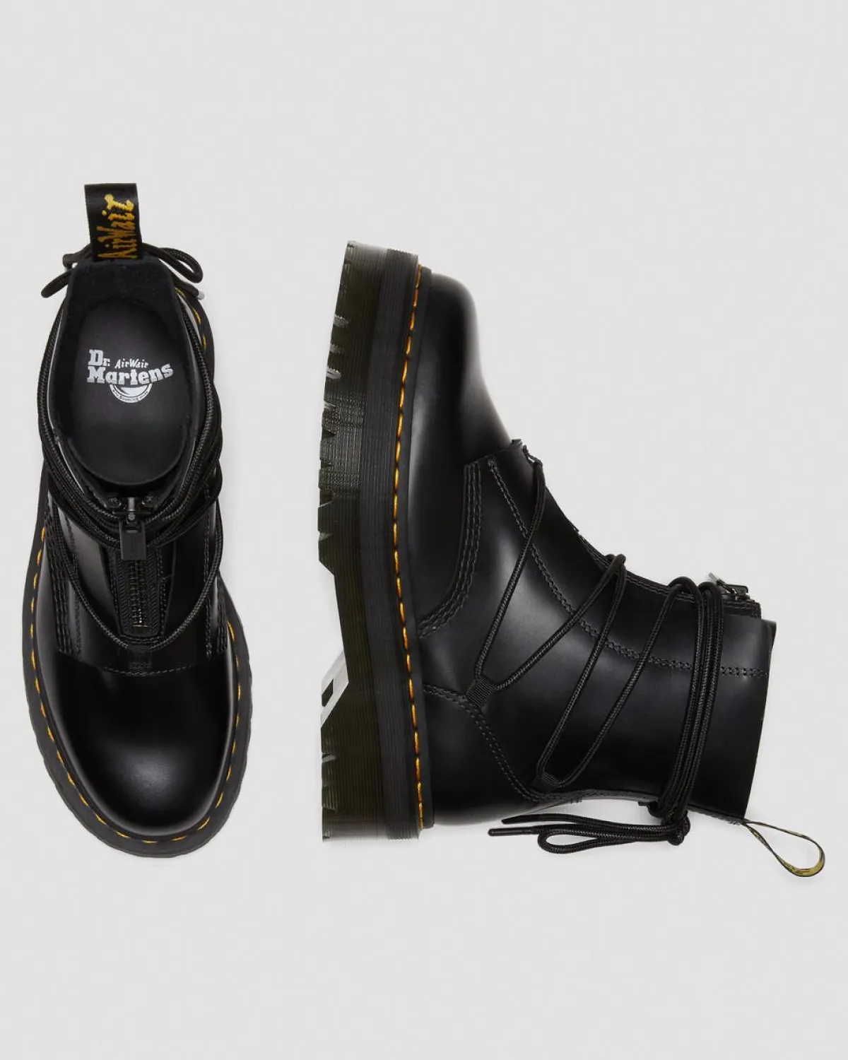 Outlet Jarrick II Leren Platform Veterlaarzen GIFTS Trending Stijlen|Platform Laarzen