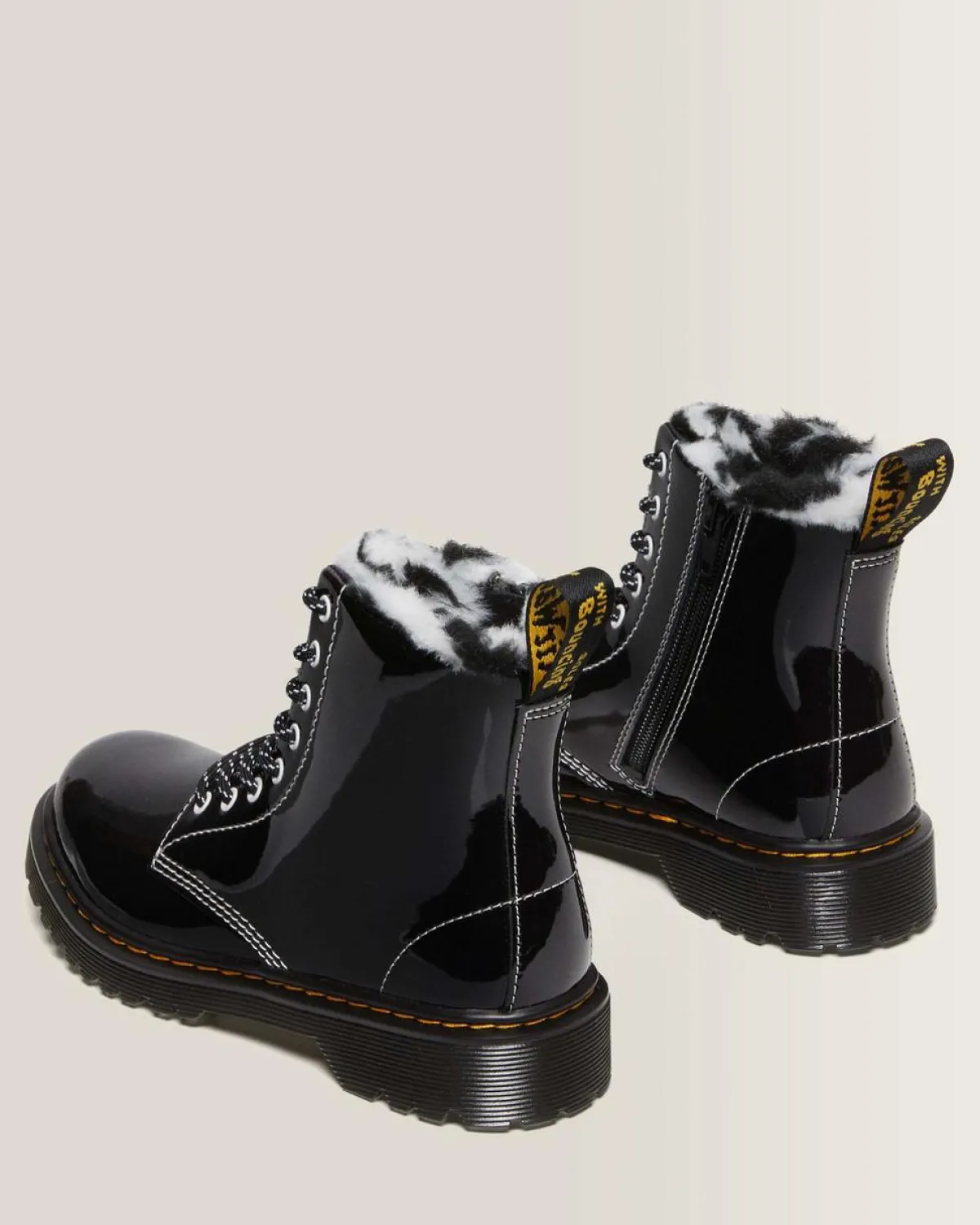 Cheap Junior 1460 Serena Lak met Imitatiebont Gevoerde laarzen Sale Voor Kinderen