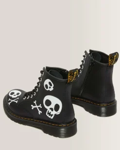 Cheap Junior 1460 Skull & Bones snørestøvler i læder Sale Voor Kinderen