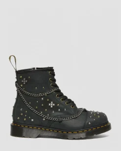 Cheap 1460 Ketting met Studs Leren Veterlaarzen UNISEX Enkellaarzen|Veterlaarzen