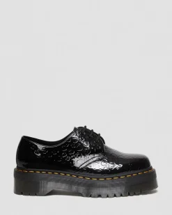 Outlet 1461 lakleren platformschoenen met reliëf luipaardprint GIFTS Platform Schoenen|Schoenen
