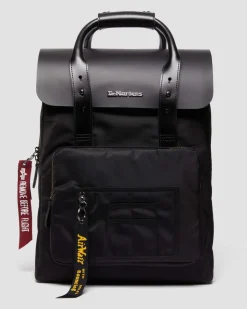 Best LITE ALPHA INDUSTRIES LEREN & NYLON RUGZAK UNISEX Tassen|Nieuw Binnen