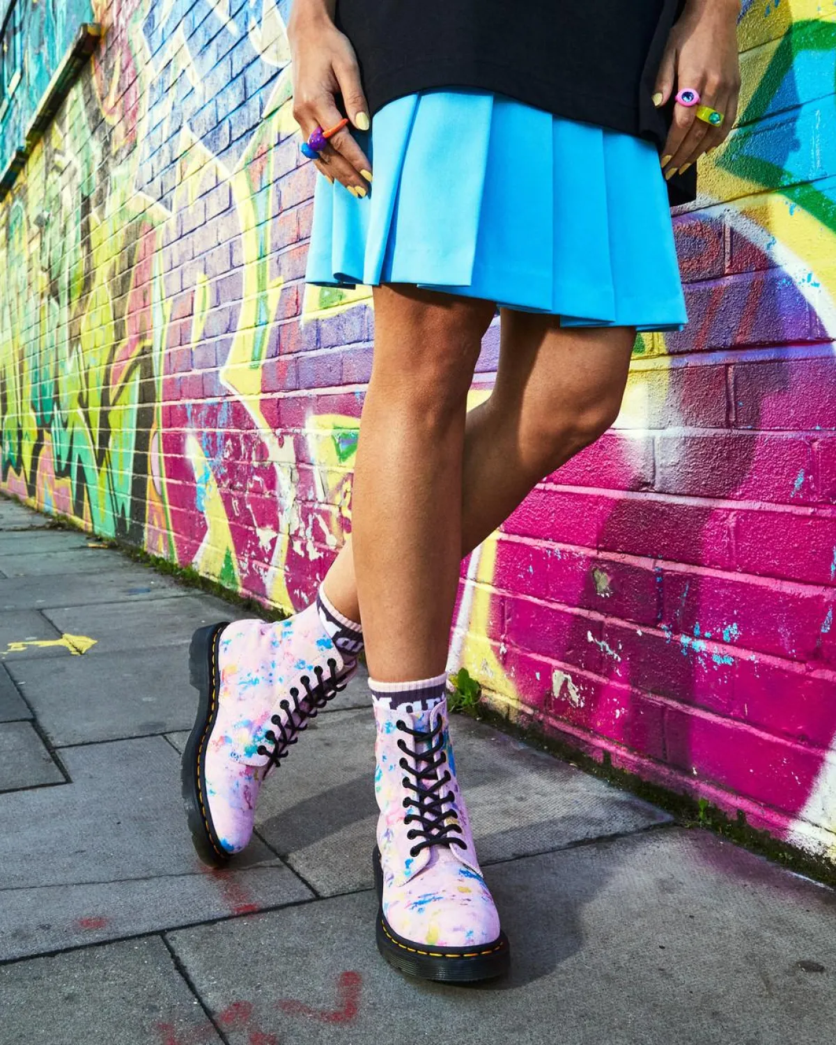 Shop 1460 Pascal Regenboog Suède Veterlaarzen WOMENS Veterlaarzen|Enkellaarzen
