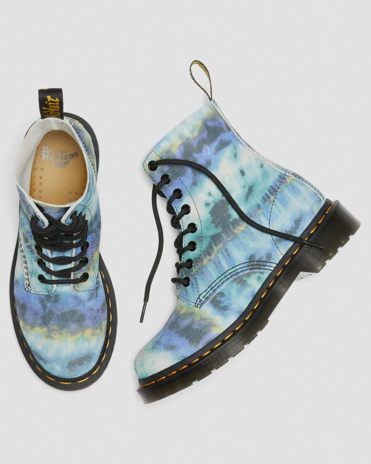 Online 1460 Pascal Tie Dye Leren Veterlaarzen WOMENS Suède|Veterlaarzen