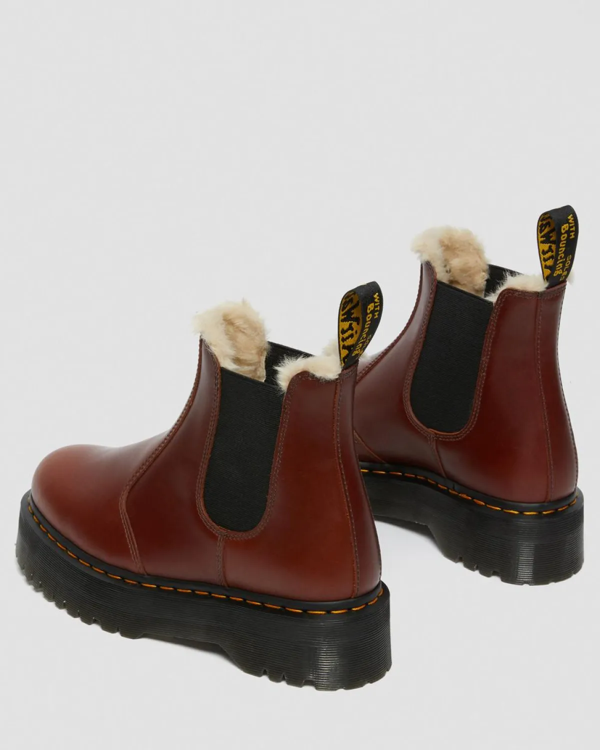 Cheap 2976 Quad Imitatiebont Gevoerde Platform Laarzen WOMENS Enkellaarzen|Platform Laarzen