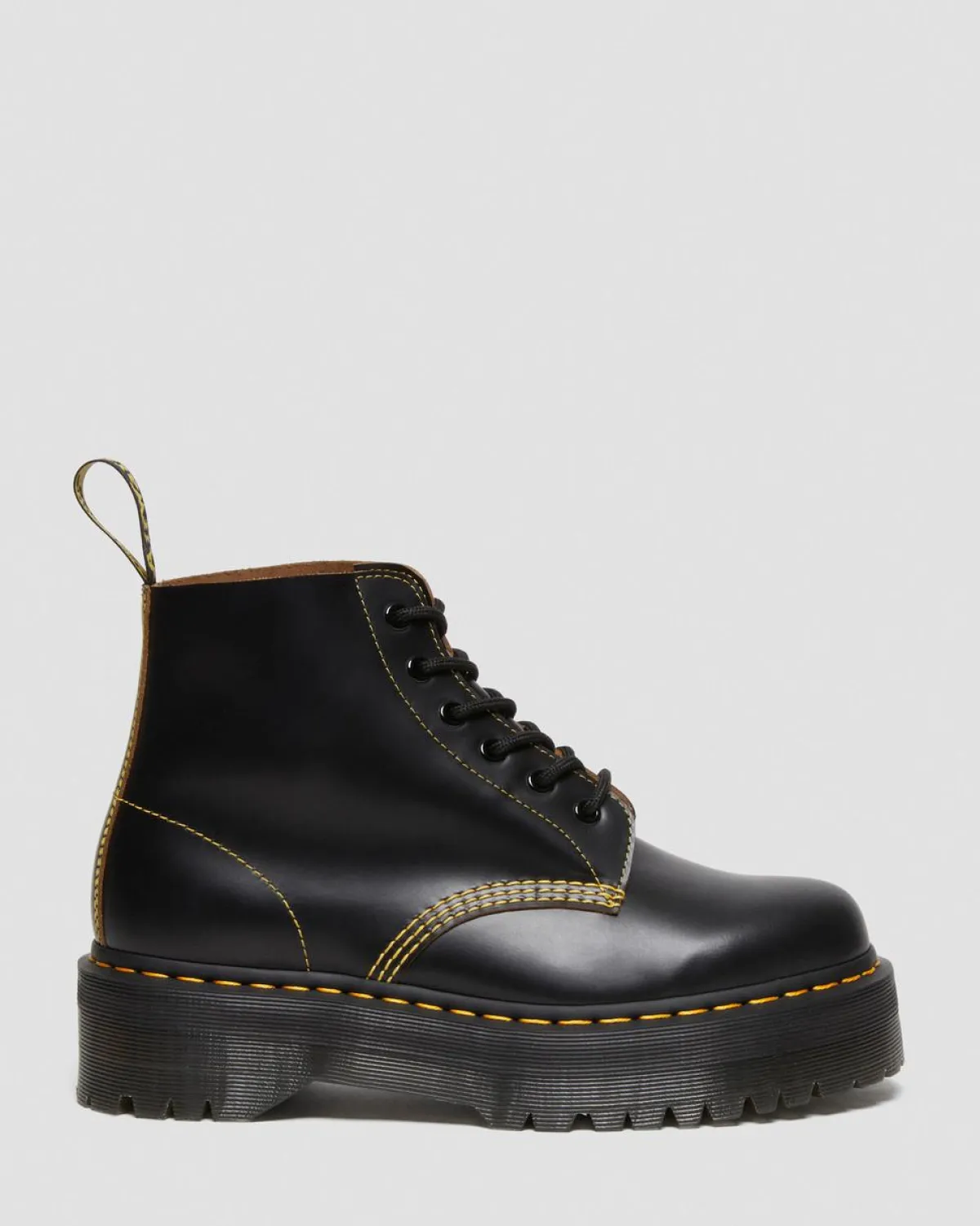 Hot 101 Quad Vintage Smooth Leren Platform Enkellaarzen MENS Platform Laarzen|Dames Sale