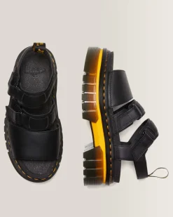 Outlet Ricki Contrasterende Zool Leren Platform Sandelen met 3 Banden WOMENS Lichte Sandalen|Platform Sandalen