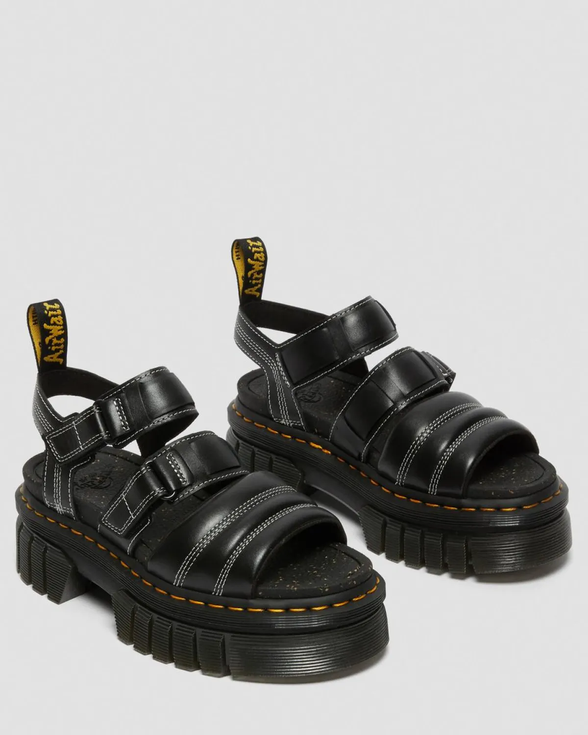 Outlet Ricki Leren Sandalen met 3 Riemen UNISEX Dames Sale|Lichte Sandalen