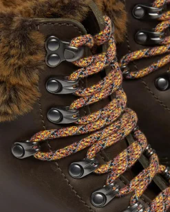 Store 1460 Serena Collar Imitatiebont Gevoerde Enkellaarzen UNISEX Veterlaarzen|Enkellaarzen